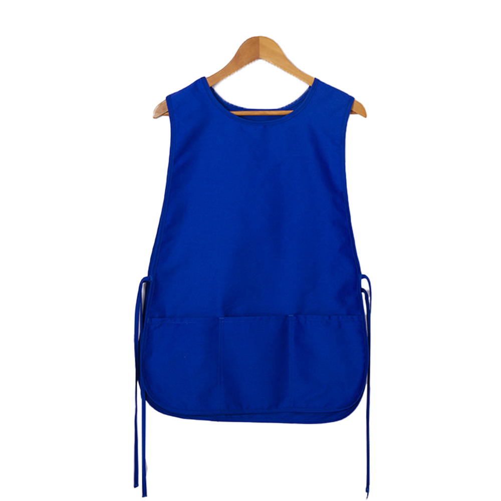 Unisex Cobbler Apron Sleeveless Vest Cobbler Aprons for Women Men Smock Apron with Pockets for Kitchen Cooking Restaurant - blue
